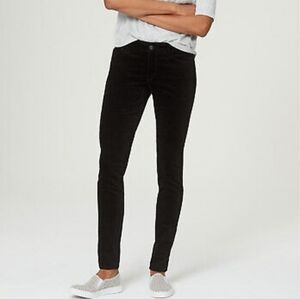 LOFT Modern Slim Corduroy Pants Women’s 6 Stretch Dark Black Soft Fall Winter